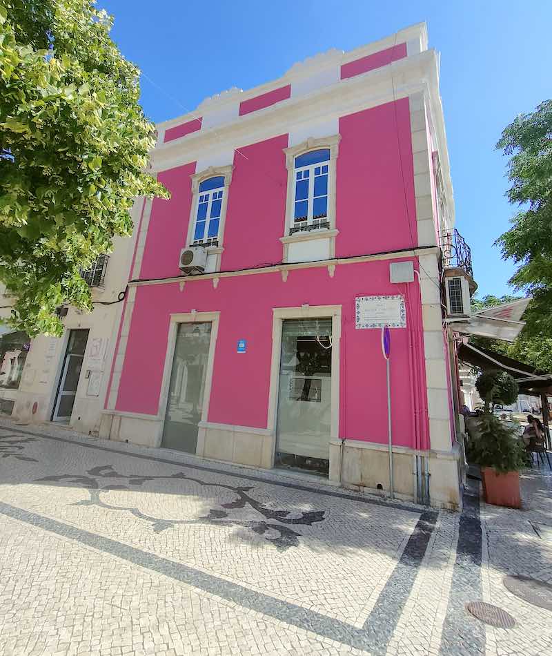 colourful buildings and calcadas Loule Algarve