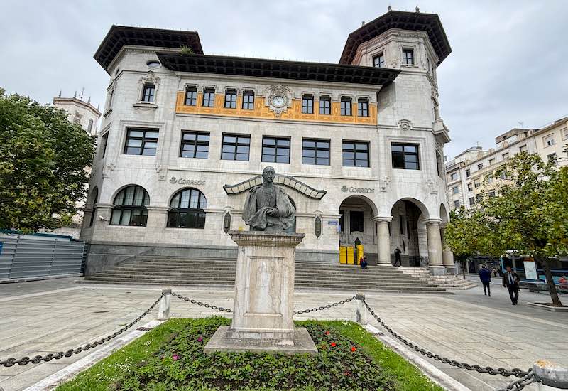 Statue of king Alfonso XIII outisde Santander central post office
