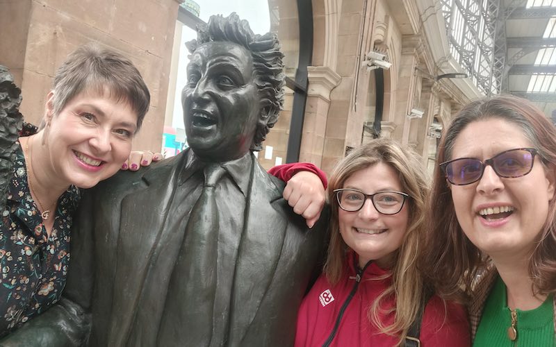 Ken Dodd statue night out in Liverpool